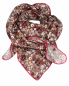 Preview: Musselin-Schal Damen Dunkelbraun mit Blumen 140 × 140 cm von OBERMUTTI